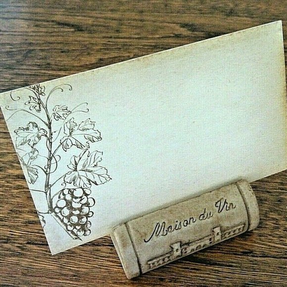 Box 4 Place Setting Card Holders Ceramic Wine Corks Guest Dinner Wedding Party - Picture 6 of 16